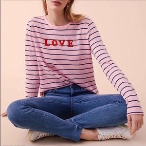 Lou & Grey LOVE Striped Linen Long Sleeve Tee XS